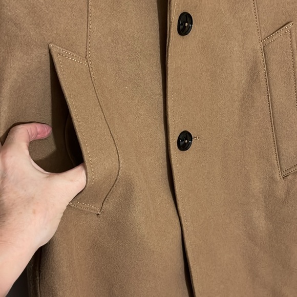 NWOT - ZARA 78% Wool blend men’s coat camel size L jacket fall winter - Picture 6 of 15